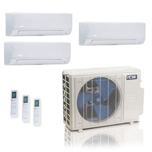 27,000 BTU ACiQ Standard 25 SEER2 3 Zone Wall Mount Mini Split Heat Pump System - R454B | 230V