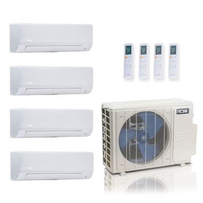 36,000 BTU ACiQ Standard 24 SEER2 4 Zone Wall Mount Mini Split Heat Pump System - R454B | 230V