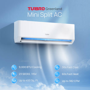 Greenland 9,000 BTU Single Zone WiFi Mini Split AC (R454B)