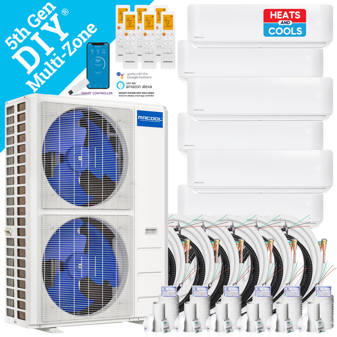 MRCOOL® 55k DIY 5th Generation 6 Zone Multi-Zone Mini-Split Condenser 230v